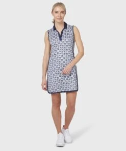 Callaway Ladies Geo Printed S/L Golf Polo Dress CGDKC014 -Cheap Golf Gear CGDKC014 410 01 scaled 1