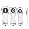 Titleist White & Black Leather Headcovers TA20TASCWB